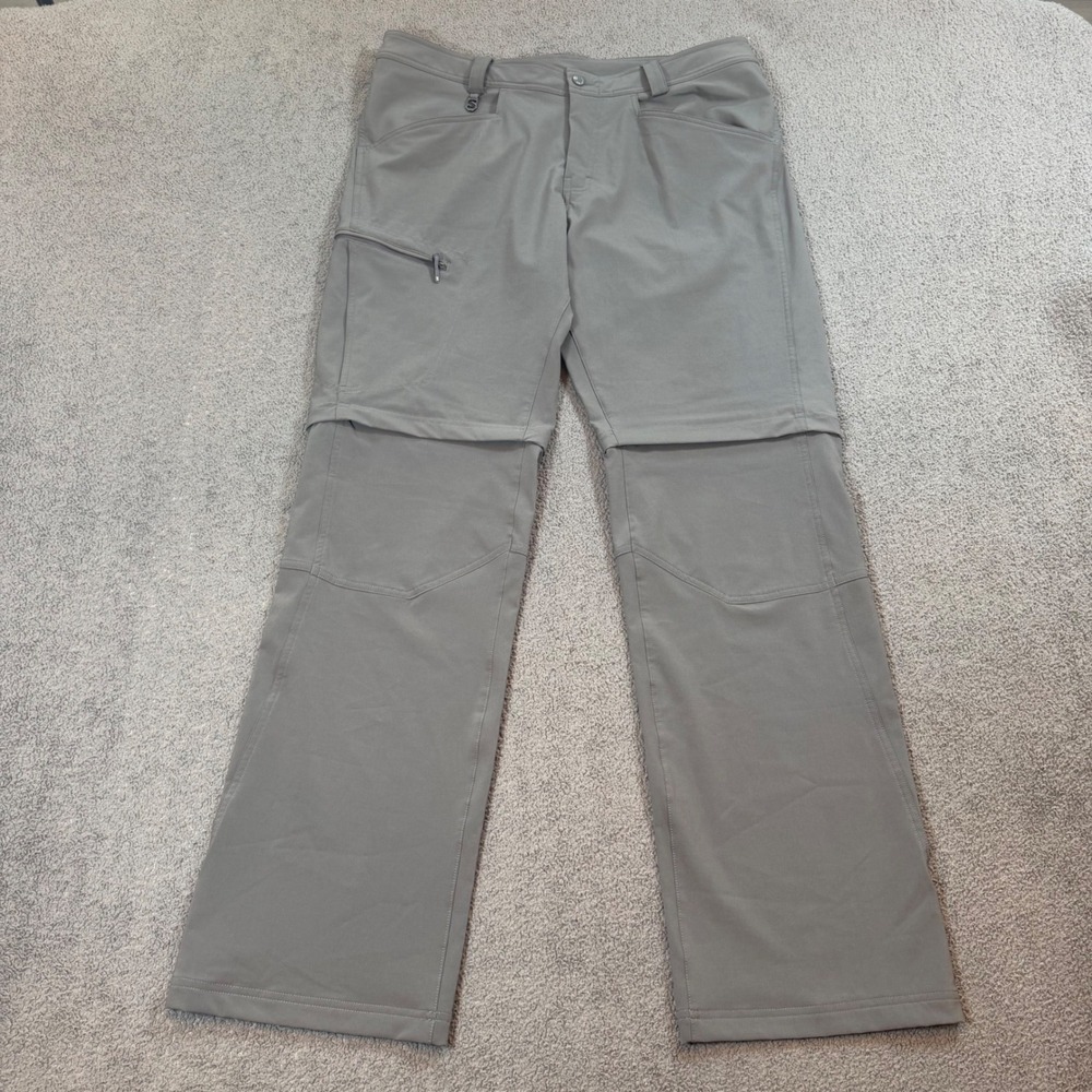 Salomon ActiLite Mens Convertible Hiking Pants Gray Zip Off Shorts Size 38